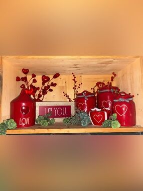 Rae Dunn Red Heart Set